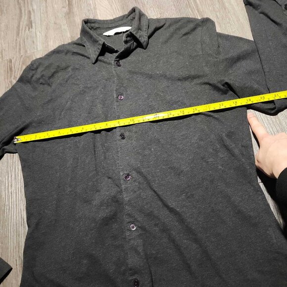 Vintage 90s classic basic grey cotton button-up shirt for work / office - Picture 14 of 16